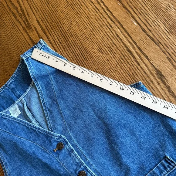 Vintage Lee Denim Vest Women’s Size L Western Coastal Cowgirl 90s Mom Made USA - Picture 8 of 8